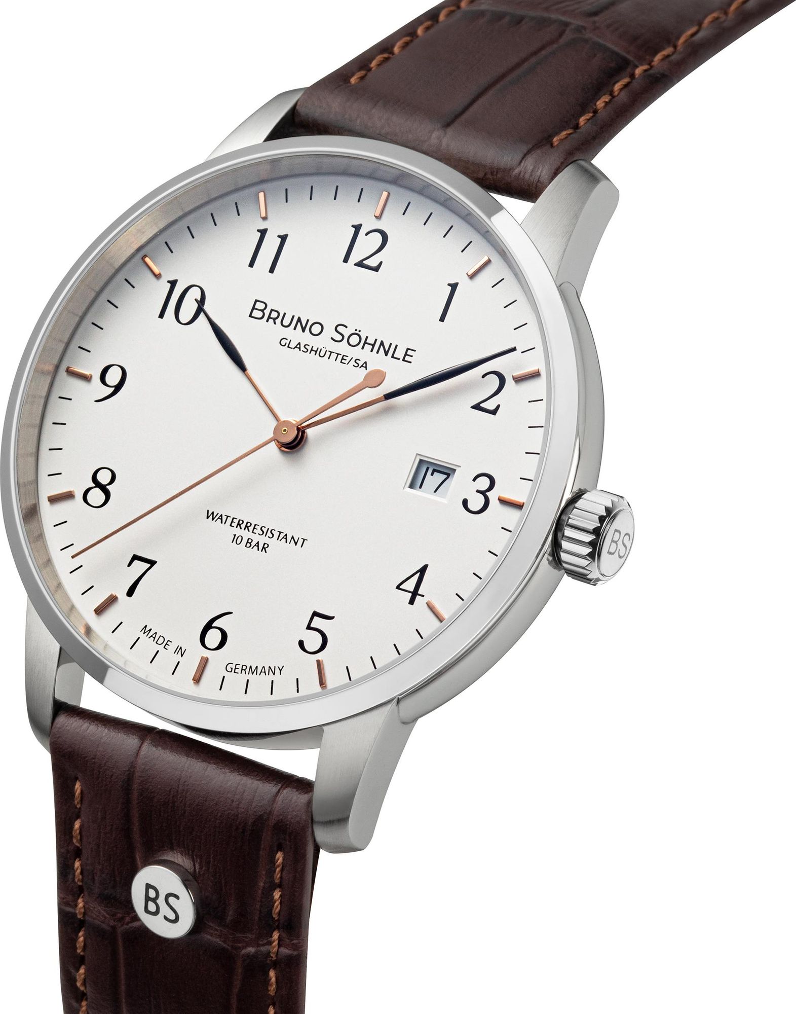 BRUNO SÖHNLE UHRENATELIER GLASHÜTTE/SA Hamburg I Big 17-13201-221 Heren armbandhorloge BRUNO SÖHNLE UHRENATELIER GLASHÜTTE/SA Hamburg I Big 17-13201-221 Heren armbandhorloge