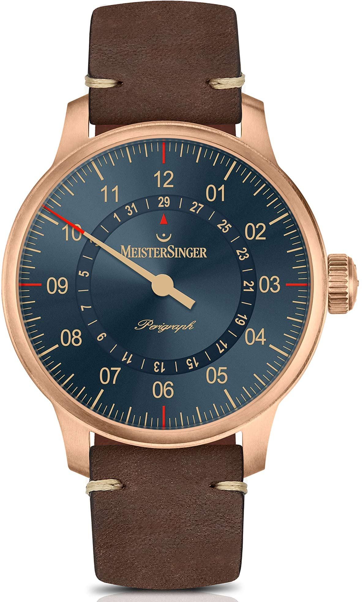 MeisterSinger Bronze Line Perigraph AM1017BR Reloj automático con sólo una aguja