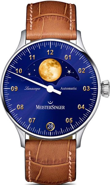 MeisterSinger Lunascope LS908G Orologio automatico con solo una lancetta MeisterSinger Lunascope LS908G Orologio automatico con solo una lancetta