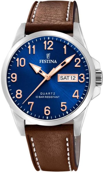 Festina Klassik Lederband klassisch F20358/B Montre-Bracelet pour hommes