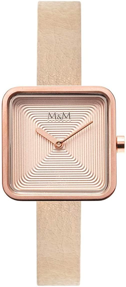 M&M Mini Square M11951-792 Montre Bracelet pour femmes