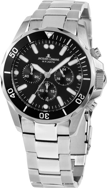 Jacques Lemans Liverpool 1-2091 1-2091F Cronografo uomo Orologio da immersione Jacques Lemans Liverpool 1-2091 1-2091F Cronografo uomo Orologio da immersione