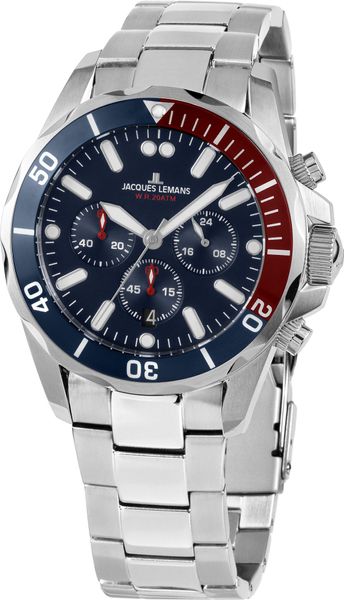 Jacques Lemans Liverpool 1-2091 1-2091G Mens Chronograph Diving Watch Jacques Lemans Liverpool 1-2091 1-2091G Mens Chronograph Diving Watch