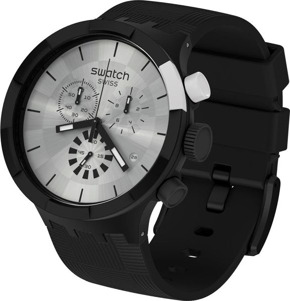 Swatch CHEQUERED SILVER SB02B404 Unisex Swatch CHEQUERED SILVER SB02B404 Unisex