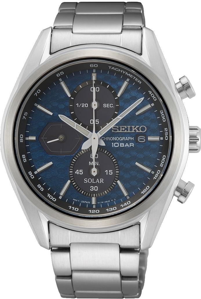 Seiko Solar Chronograph SSC801P1 Heren armbandhorloge