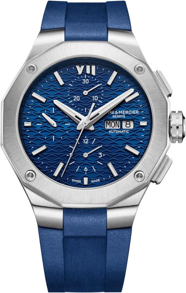 Baume & Mercier Riviera Round XL St Rb Ca Blue M0A10623 Automatische herenchronograaf Baume & Mercier Riviera Round XL St Rb Ca Blue M0A10623 Automatische herenchronograaf
