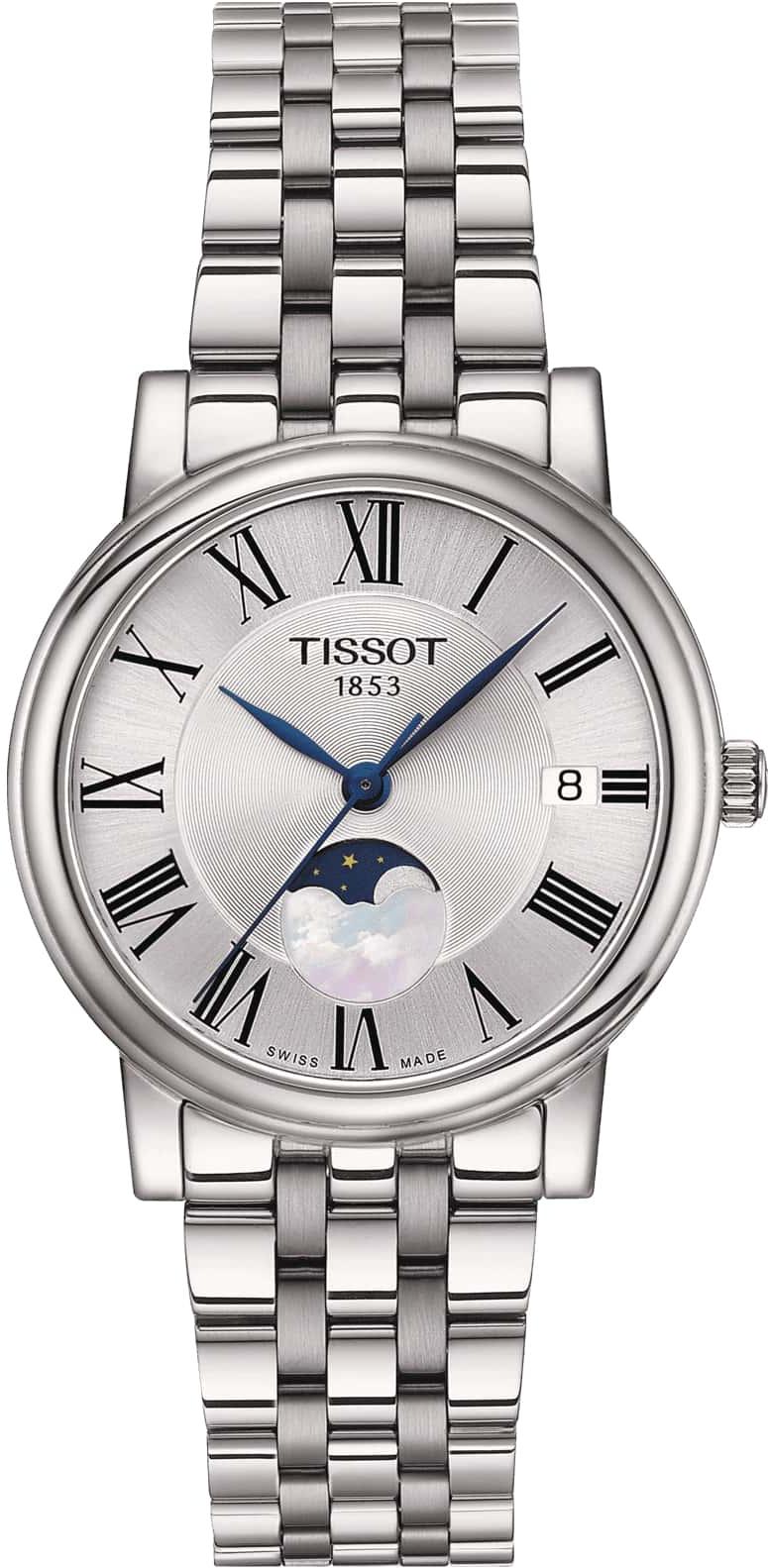 Tissot CARSON PREMIUM LADY MOONPHASE T122.223.11.033.00 Montre Bracelet pour femmes Indicateur de la phase de la lune