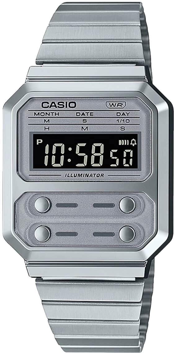 Casio VINTAGE EDGY A100WE-7BEF Herrenarmbanduhr Mit Alarm