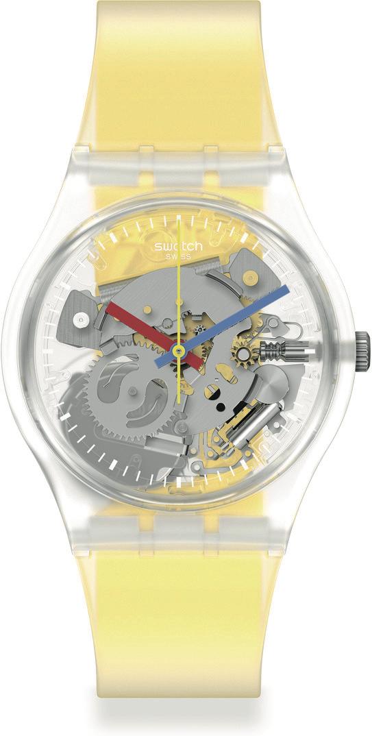 Swatch CLEARLY YELLOW STRIPED GE291 Reloj de Pulsera para mujeres