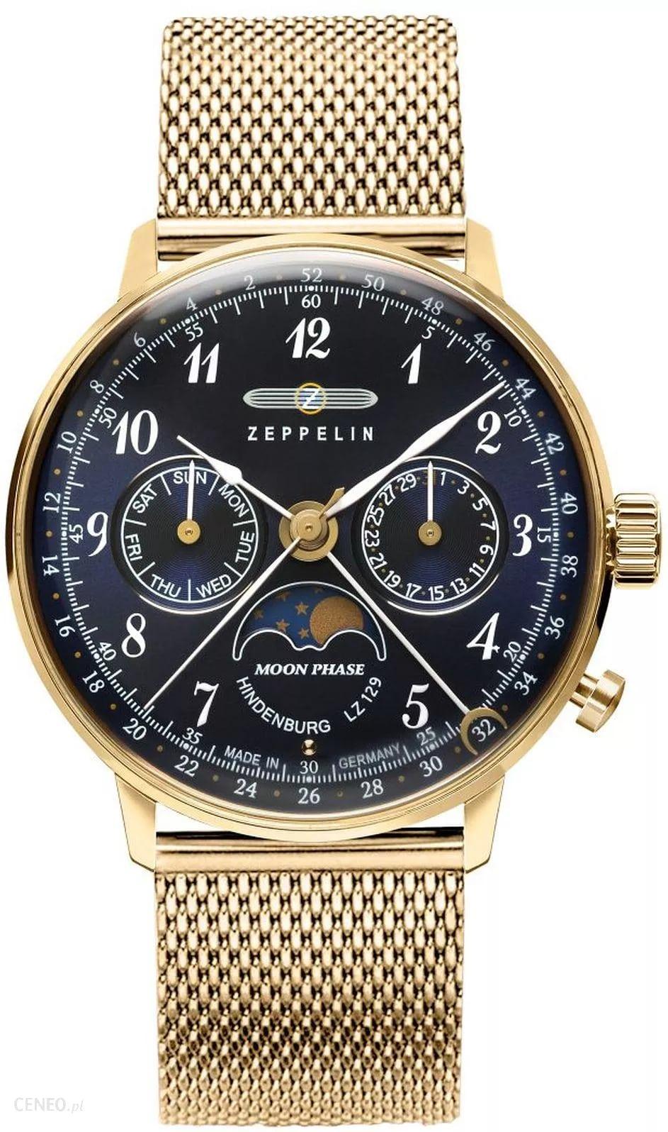 Zeppelin LZ 129 Hindenburg Mondphase 7039M2 Reloj de Pulsera para mujeres