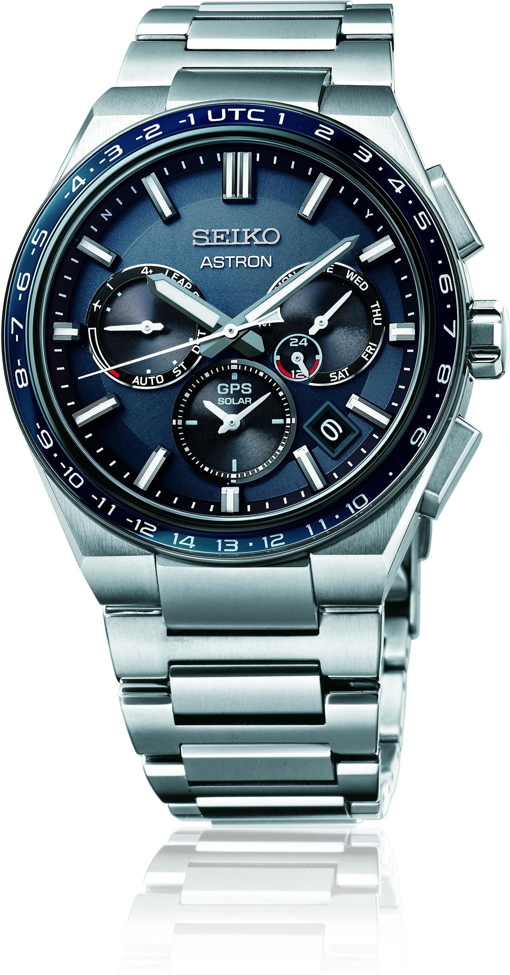 Seiko Astron GPS Solar Dual Time SSH109J1 GPS Solar Uhr GPS Empfang f. Uhrzeit & Zeitzone