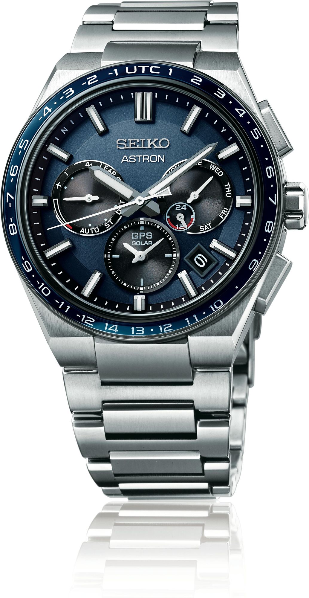 Seiko Astron GPS Solar Dual Time SSH109J1 GPS Solar Uhr GPS Empfang f. Uhrzeit & Zeitzone