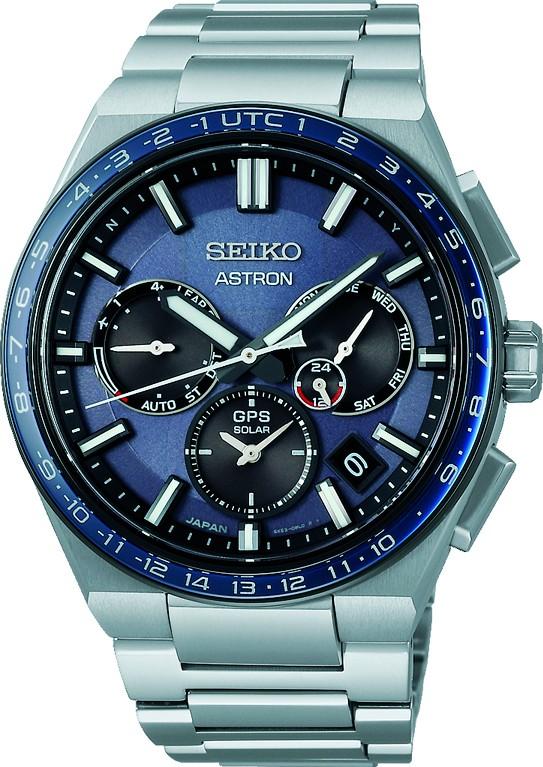 Seiko Astron GPS Solar Dual Time SSH109J1 GPS Solar Uhr GPS Empfang f. Uhrzeit & Zeitzone