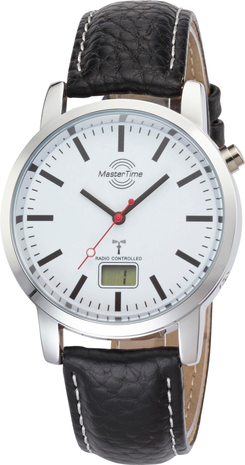 Master Time MT Basic Bahnhofuhren MTGA-10592-20L Montre Radio-Pilotée pour hommes