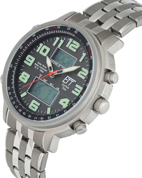 Eco Tech Time Solar Drive Funk ETT Hunter II EGS-11302-22M Reloj radiocontrolado para hombres Eco Tech Time Solar Drive Funk ETT Hunter II EGS-11302-22M Reloj radiocontrolado para hombres
