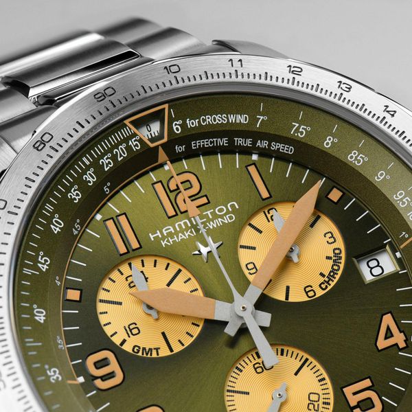 Hamilton Khaki X-Wind GMT Chrono Quartz H77932160 Herenchronograaf Hamilton Khaki X-Wind GMT Chrono Quartz H77932160 Herenchronograaf