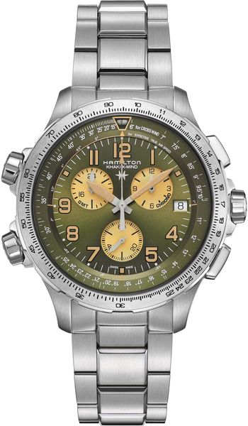 Hamilton Khaki X-Wind GMT Chrono Quartz H77932160 Herenchronograaf Hamilton Khaki X-Wind GMT Chrono Quartz H77932160 Herenchronograaf