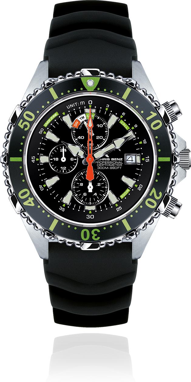 Chris Benz CHRIS BENZ DEPTHMETER CHRONOGRAPH CB-C300X-G-KBS Mens Chronograph