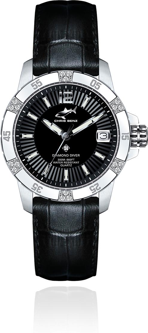 Chris Benz CHRIS BENZ STARS & DIAMONDS DIAMOND DIVER CB-DD200-S-LBS Wristwatch for women