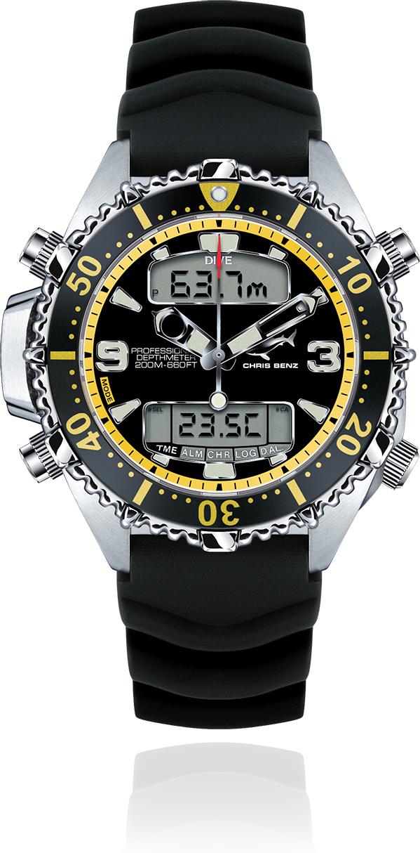 Chris Benz CHRIS BENZ DEPTHMETER DIGITAL CB-D200X-Y-KBS Digitaal horloge