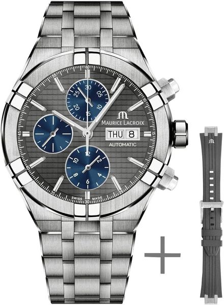 Maurice Lacroix Aikon Strap-Promotion AI6038-TT03F-330-A Automatic Mens Chronograph With spare bracelet Maurice Lacroix Aikon Strap-Promotion AI6038-TT03F-330-A Automatic Mens Chronograph With spare bracelet