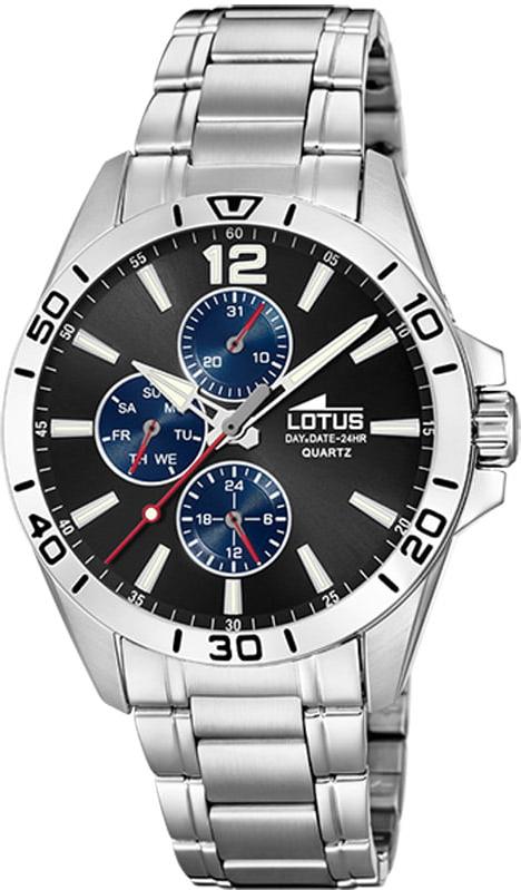 Lotus Orologio Da Polso Quarzo Multifunzione 18429/2 - Cassa Acciaio 40mm, Cinturino Pelle, Quadrante Argento