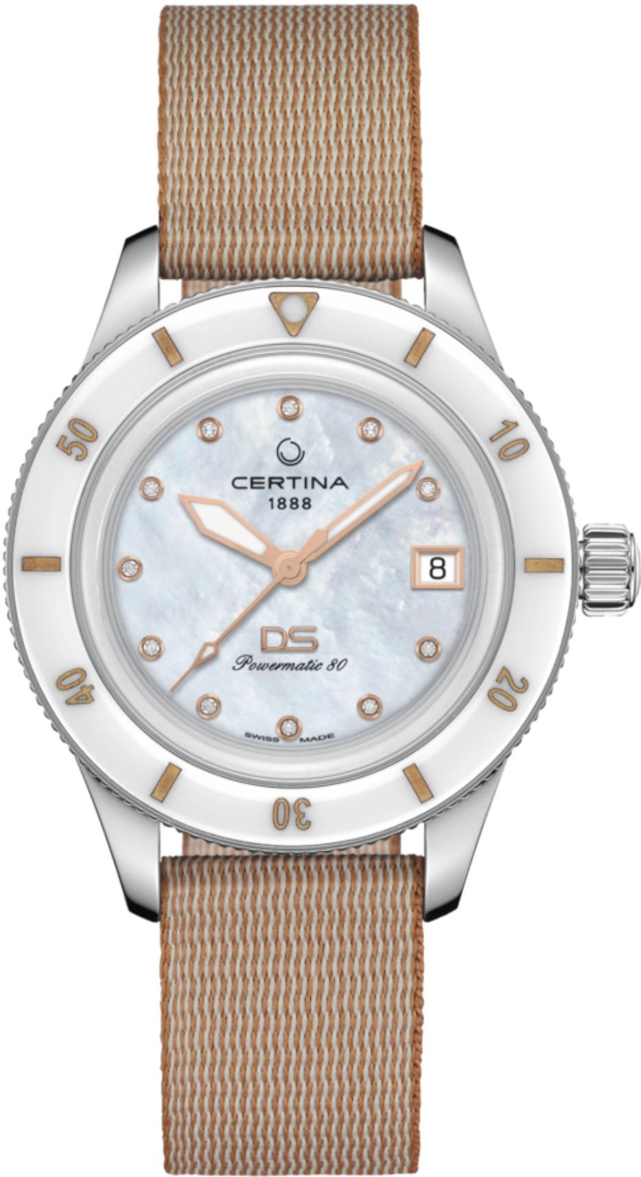 Certina Heritage DS PH C036.207.18.106.00 Montre Automatique pour femmes Réserve de marche de 80 heures