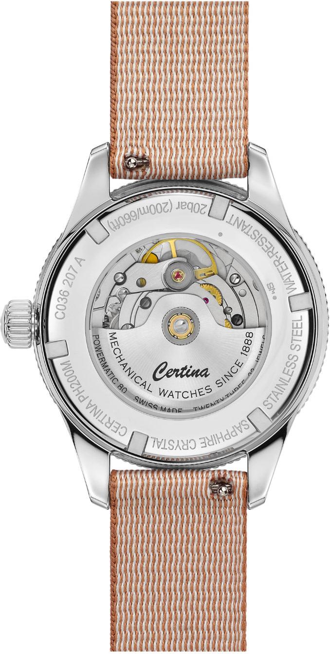 Certina Heritage DS PH C036.207.18.106.00 Montre Automatique pour femmes Réserve de marche de 80 heures