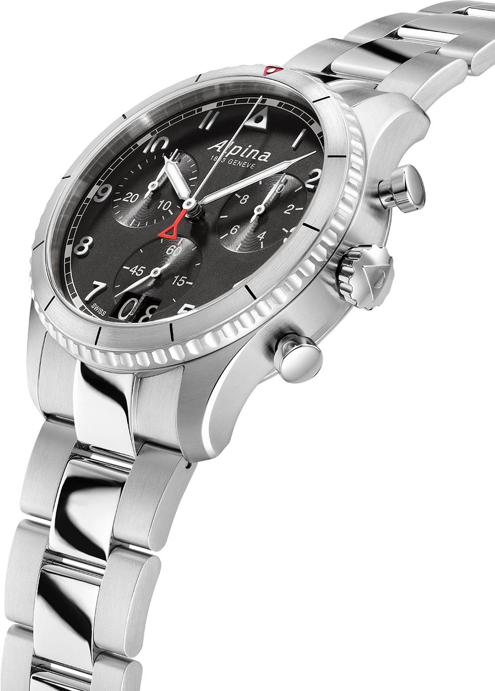 Alpina Geneve PILOT QUARTZ CHRONOGRAPH AL-372BW4S26B Cronografo uomo