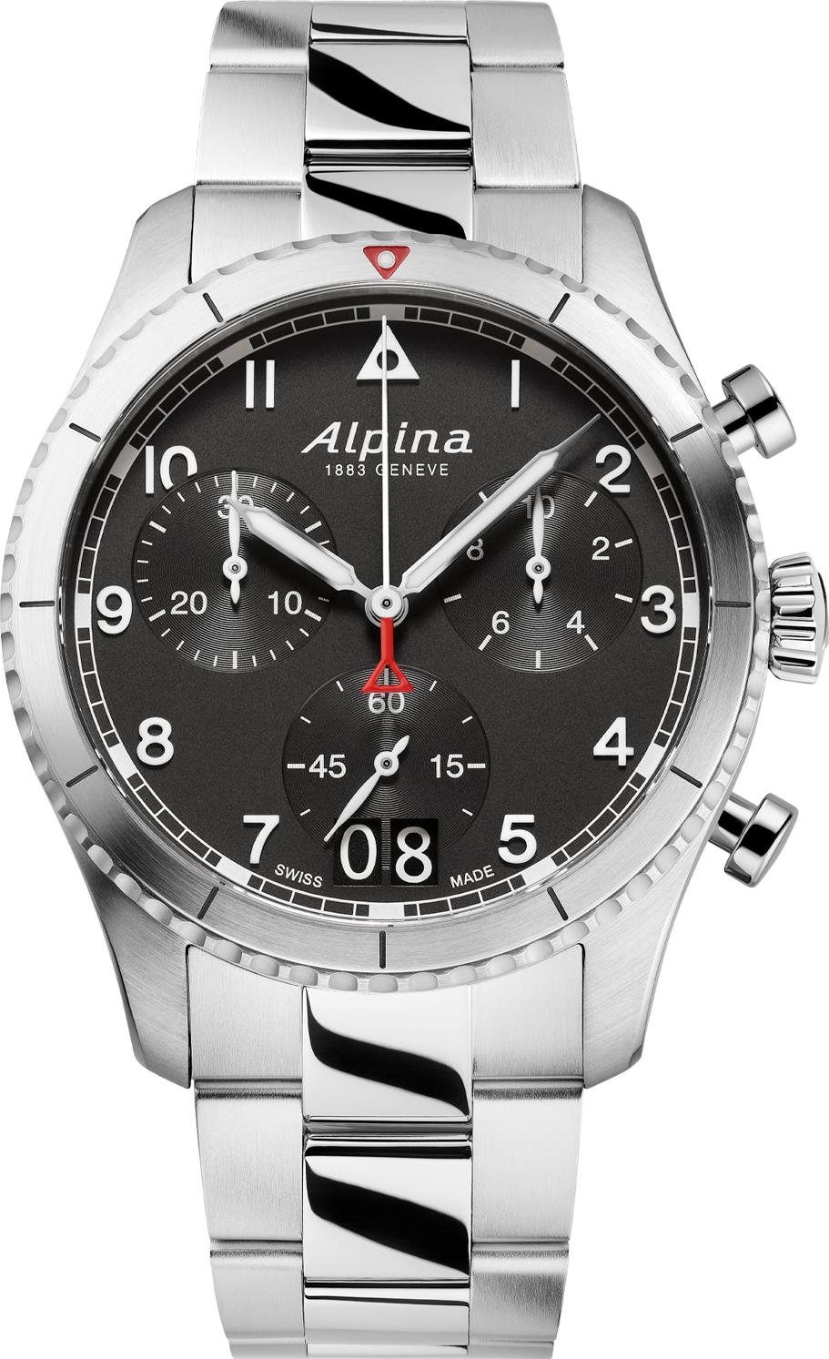 Alpina Geneve PILOT QUARTZ CHRONOGRAPH AL-372BW4S26B Cronografo uomo