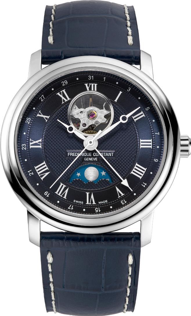 Frederique Constant Geneve Classics Heartbeat Moonphase Date FC-335MCNW4P26 Herren Automatikuhr Mondphase