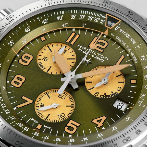 Hamilton Khaki X-Wind GMT Chrono Quartz H77932560 Herenchronograaf Hamilton Khaki X-Wind GMT Chrono Quartz H77932560 Herenchronograaf