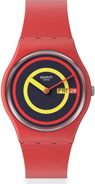 Swatch SWATCH CONCENTRIC RED SO28R702 Unisex horloge Swatch SWATCH CONCENTRIC RED SO28R702 Unisex horloge