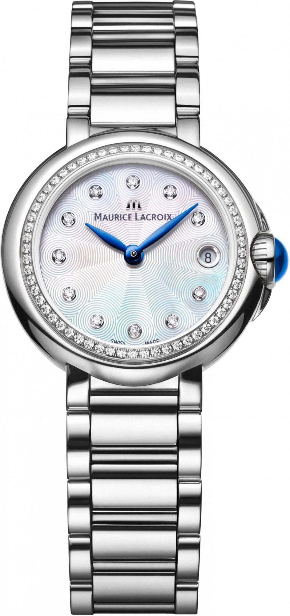 Maurice Lacroix Fiaba Round FA1004-SD502-170-1 Reloj de Pulsera para mujeres con diamantes genuinos