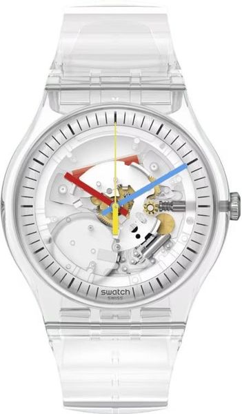 Swatch Clearly New Gent SO29K100-S06 Montre-Bracelet pour hommes Bracelet transparente Swatch Clearly New Gent SO29K100-S06 Montre-Bracelet pour hommes Bracelet transparente
