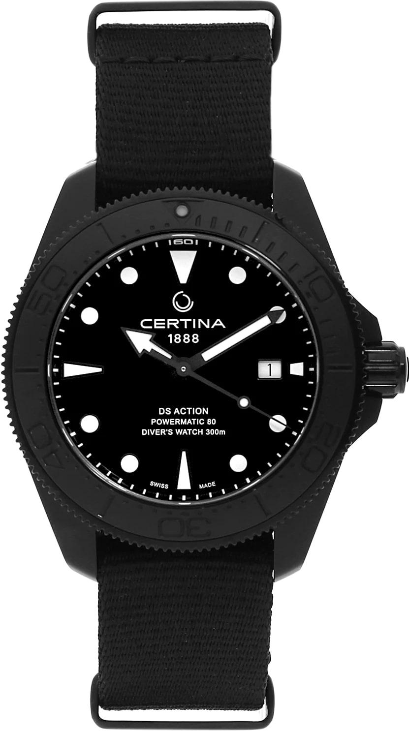 Certina DS Action Diver 43mm C032.607.38.051.00 Montre Automatique pour hommes Réserve de marche de 80 heures