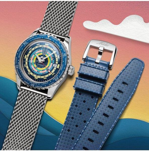 Mido Decompression Worldtimer M0268291704100 Orologio automatico uomo Riserva de marcia de 80 ore