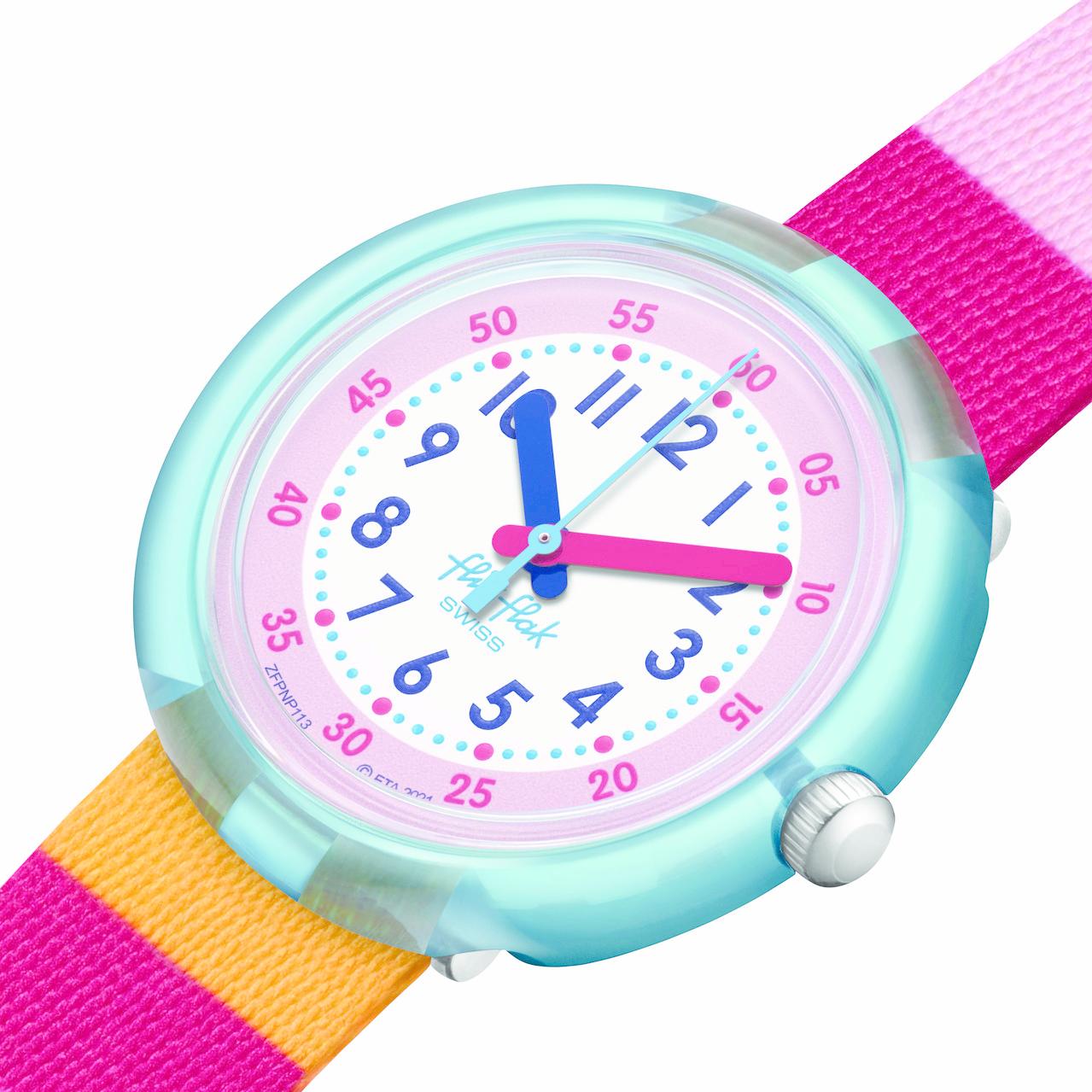 Flik Flak STRIPY PINK FPNP113 Montre élégante pour enfants