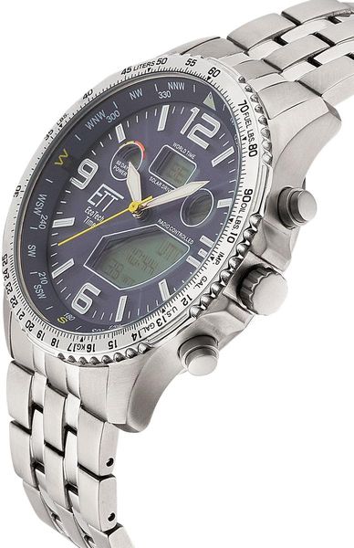 Eco Tech Time Solar Drive Funk World Timer Chronograph EGT-11575-31M Radioklok voor heren Eco Tech Time Solar Drive Funk World Timer Chronograph EGT-11575-31M Radioklok voor heren