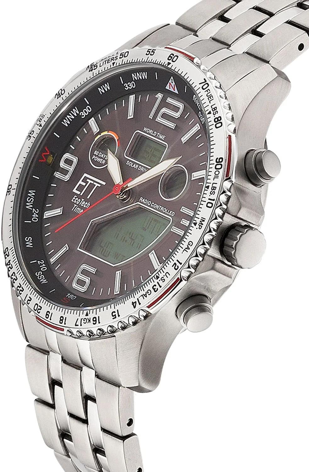 Eco Tech Time Solar Drive Funk World Timer Chronograph EGT-11572-21M Herrenfunkuhr