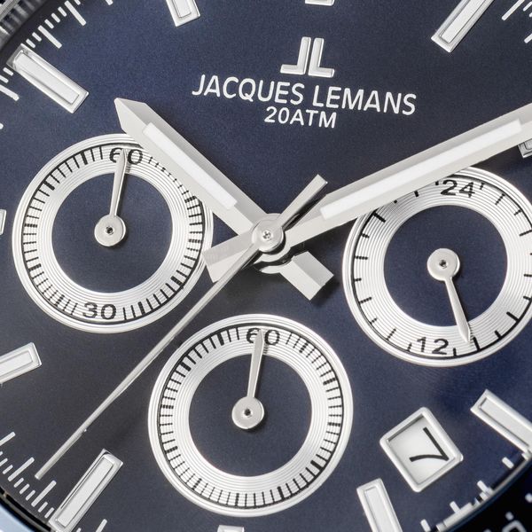 Jacques Lemans Liverpool 1-1877C Herrenchronograph verschraubte Krone Jacques Lemans Liverpool 1-1877C Herrenchronograph verschraubte Krone