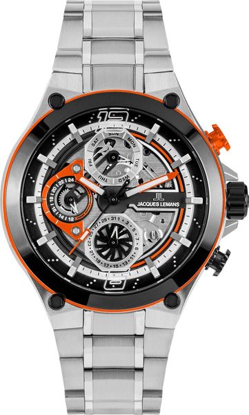 Jacques Lemans Manchester 1-2150E Herrenchronograph Skelettiertes Ziffernblatt Jacques Lemans Manchester 1-2150E Herrenchronograph Skelettiertes Ziffernblatt