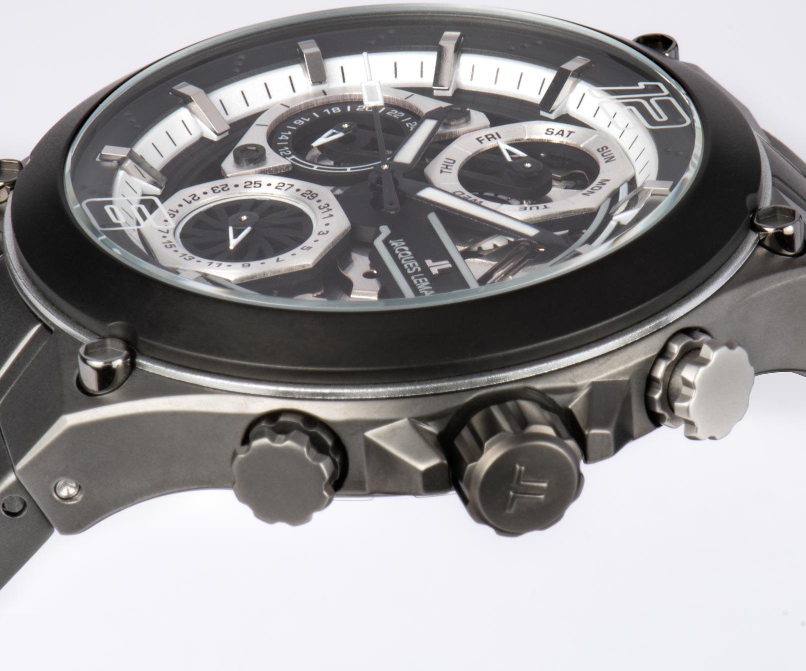 Jacques Lemans Manchester 1-2150F Herrenchronograph Skelettiertes Ziffernblatt