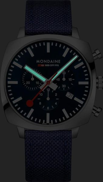 Mondaine Cushion MSL.41440.LD.SET Herrenchronograph Mit Wechselband
