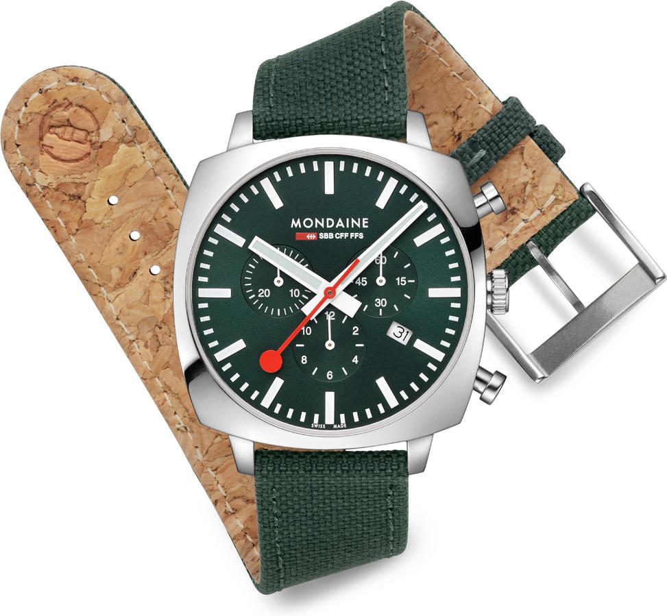 Mondaine Cushion MSL.41460.LF.SET Herrenchronograph Mit Wechselband