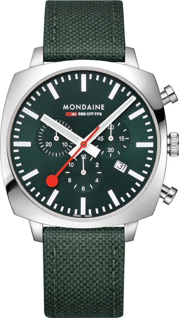 Mondaine Cushion MSL.41460.LF.SET Herrenchronograph Mit Wechselband