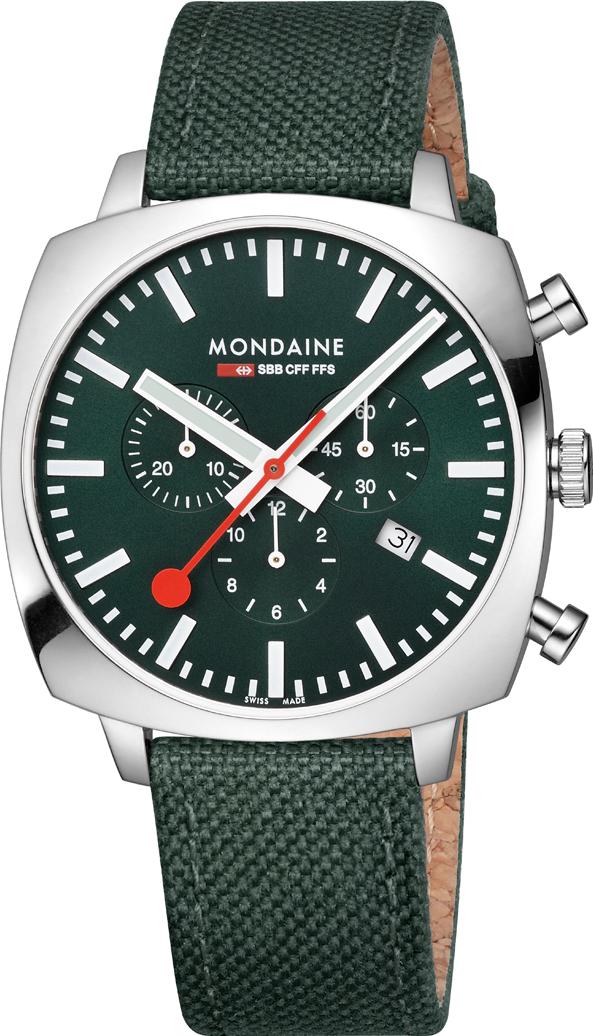 Mondaine Cushion MSL.41460.LF.SET Herrenchronograph Mit Wechselband