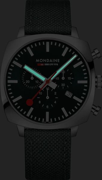 Mondaine Cushion MSL.41460.LF.SET Herrenchronograph Mit Wechselband