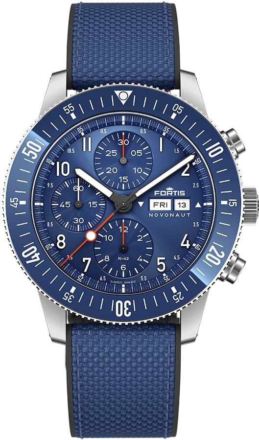 Fortis NOVONAUT N-42 Cobalt Blue F2040013 Herenchronograaf