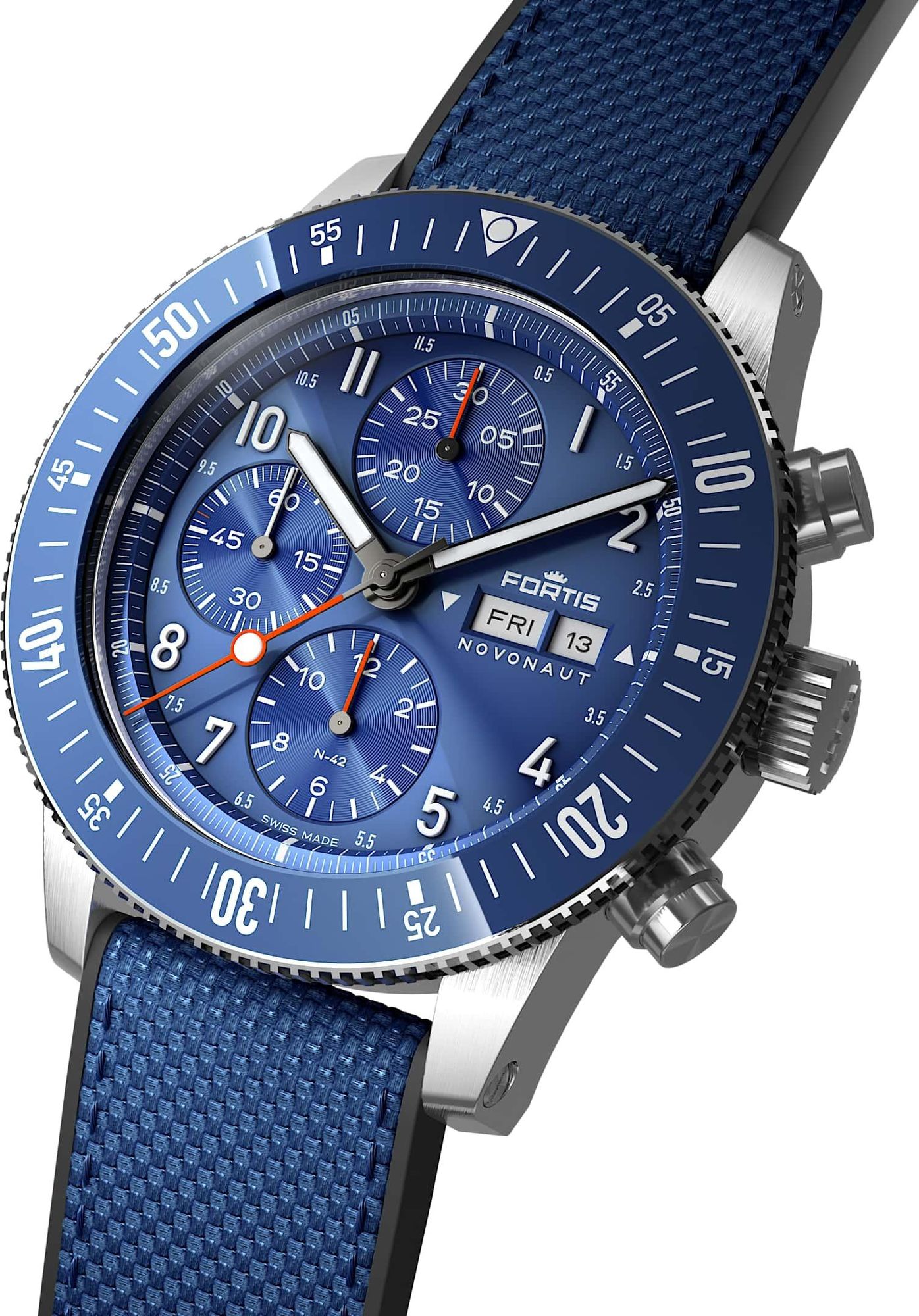 Fortis NOVONAUT N-42 Cobalt Blue F2040013 Herrenchronograph